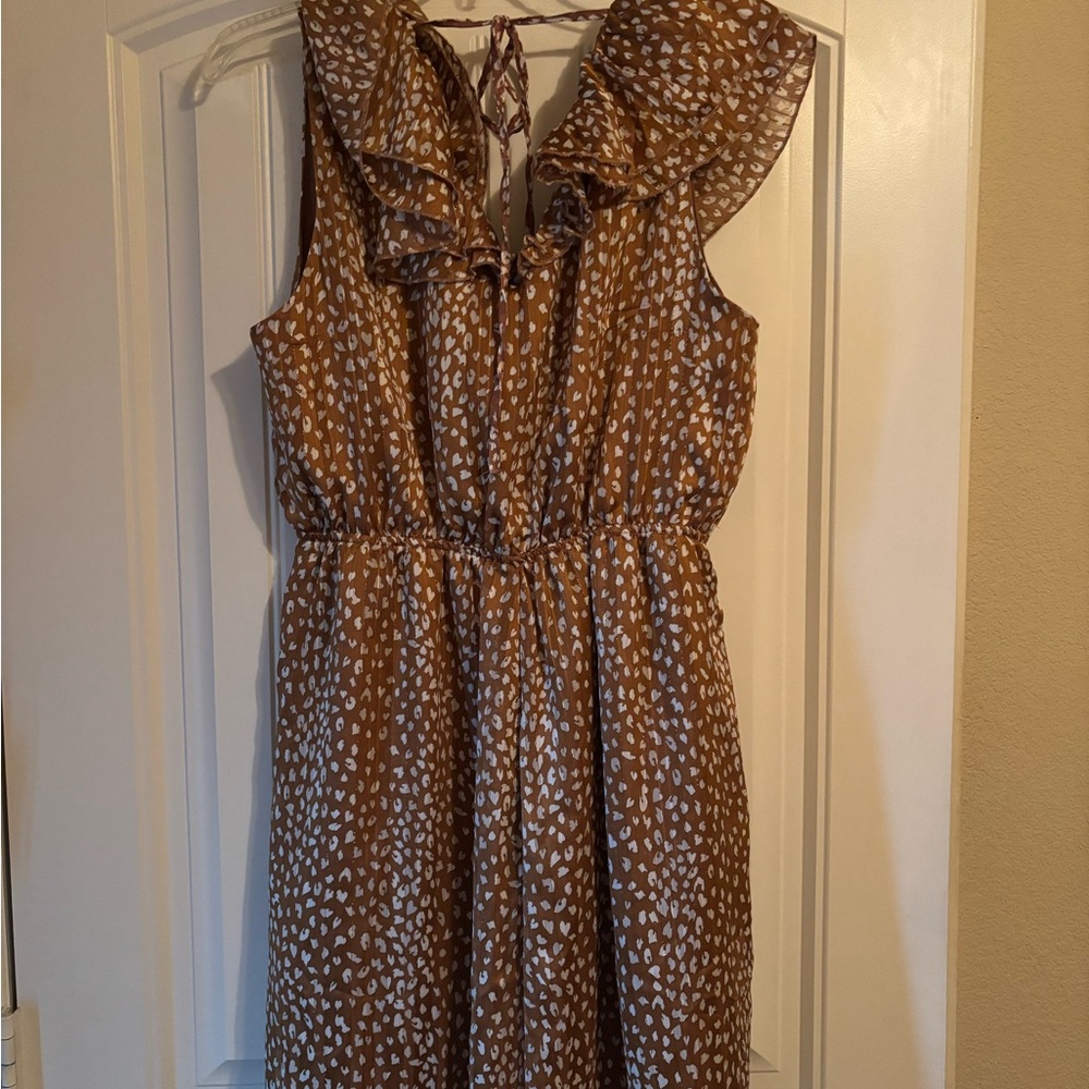 Brown and White Kids Dress